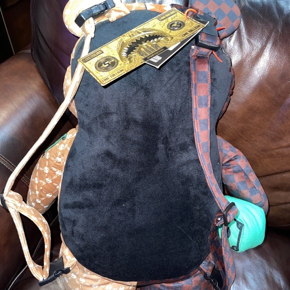 Sprayground plush velvet money teddy bear backpack - Picture 2 of 11